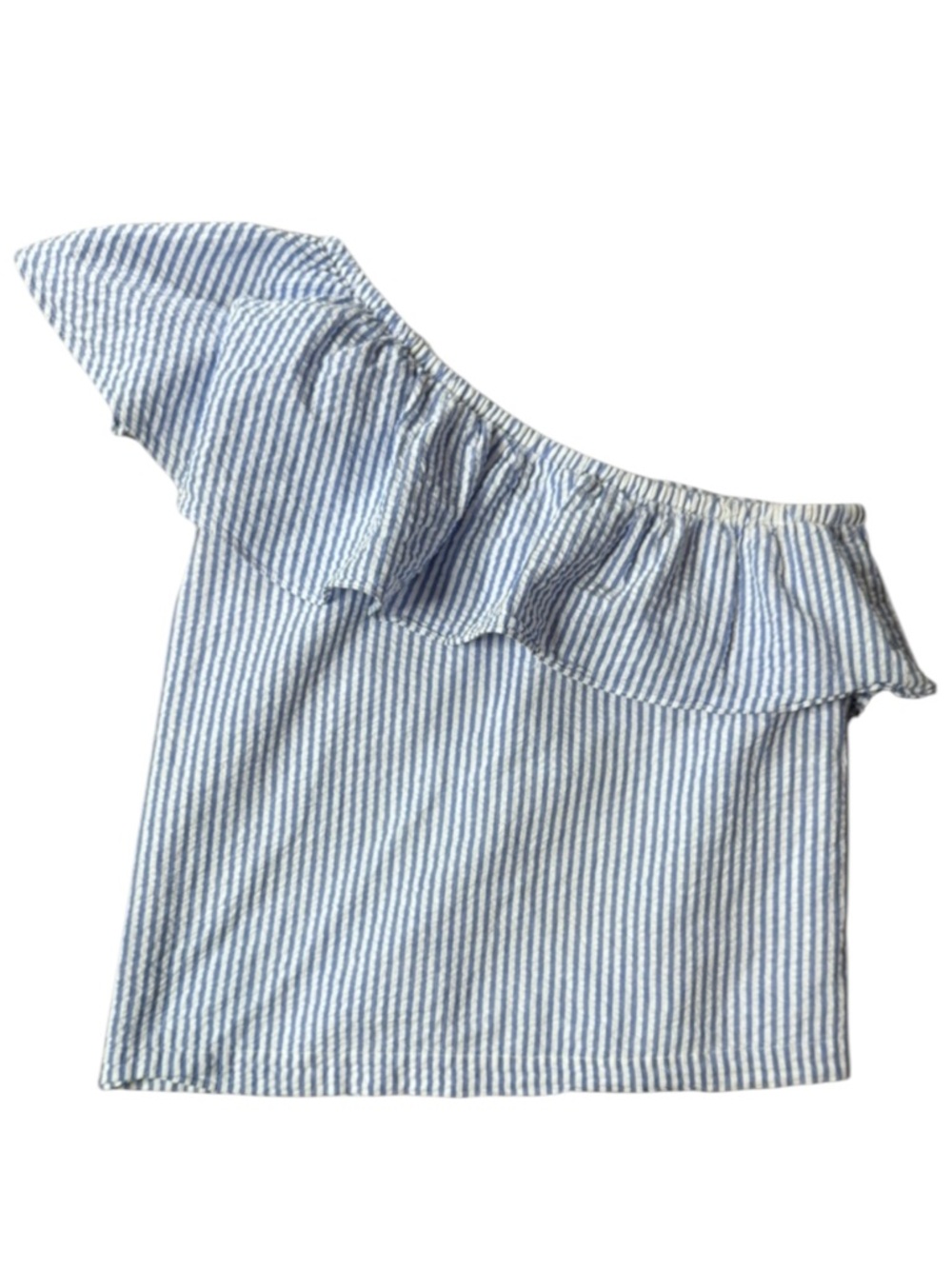 Vineyard Vines Seersucker One Shoulder Ruffle Top size 4